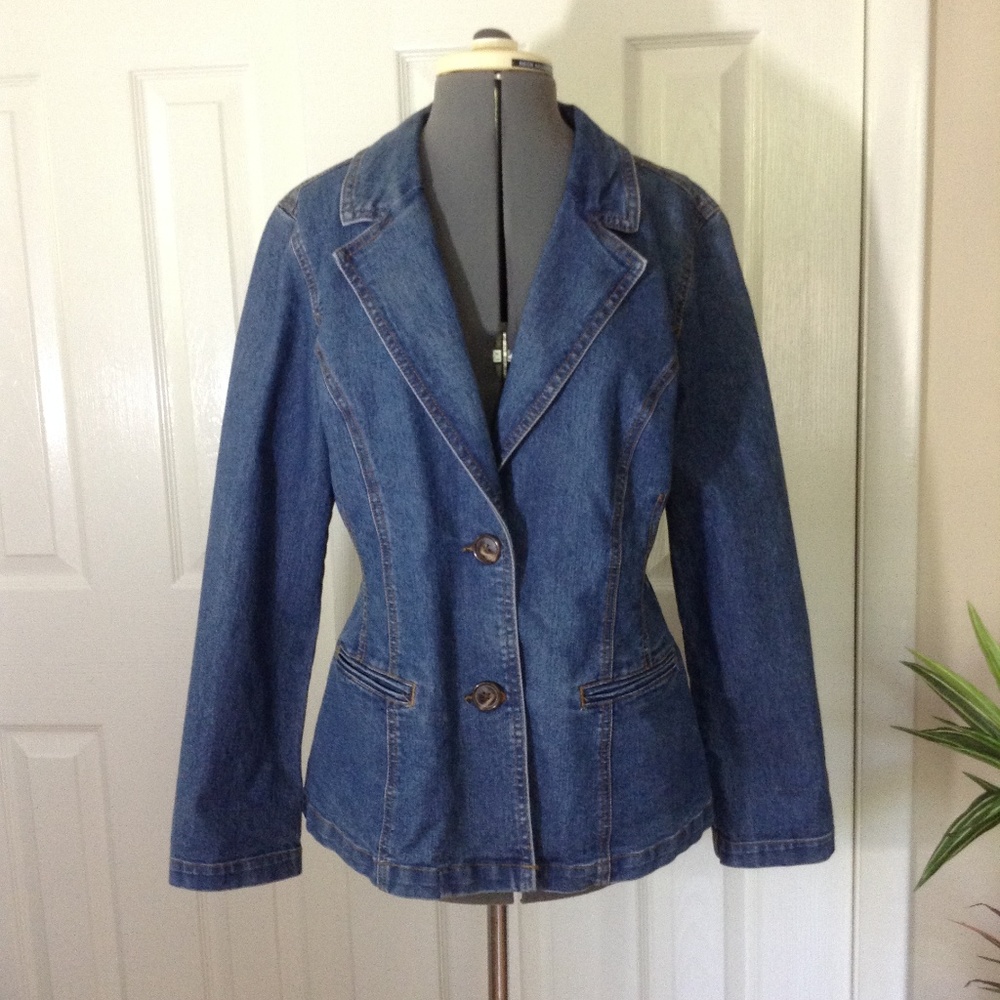Faded Glory Stretch Denim Blazer Jacket